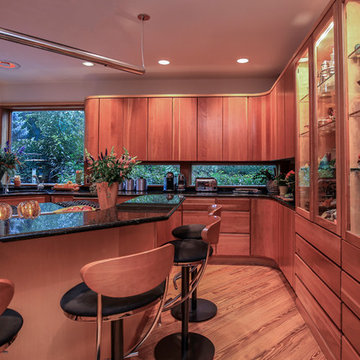 Cherry Wood Kitchen Remodel | Black Granite & Panoramic Views