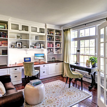 This home office can accommodate multiple workers