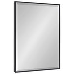 Uniek - Rhodes Framed Wall Mirror, Black, 22.75x28.75 - Using a mirror to dress up a part of your home is a simple choice with the Rhodes rectangular wall mirror by Kate and Laurel. It is a beautiful addition to any wall and an essential element in your home decor. An easy way to revamp a space, the large 22.75 x 28.75-inch rectangle frame has the perfect dimensions to add a stylish statement to a hallway, bedroom or living room. You could even place two on adjacent walls for opening up space in any smaller room. The substantial size makes it a natural selection for your bathroom either as a tasteful piece of wall art or a practical vanity mirror. The sleek, minimalist frame creates a modern feel and a stylish look in a contemporary design and blends with other styles well, so it is sure to fit perfectly in a kitchen, hallway or dining room too. The frame is made of a sturdy polystyrene material and has a slim profile. The beveled mirror surface is 22 x 28 inches, reflecting lots of light and brightening up any space.