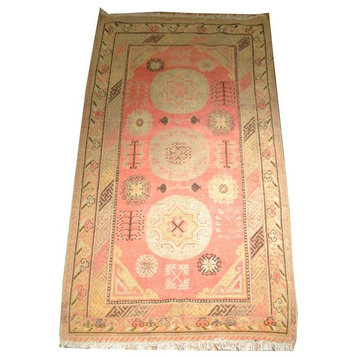 Antique Samarkand Khotan Oriental Rug, 4'6"x8'7"