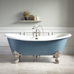 72" Lena Cast Iron Clawfoot Tub - Monarch Imperial Feet - Slate Blue - Products