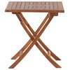 Nordic Style Natural Teak Square Folding Patio Table 28"