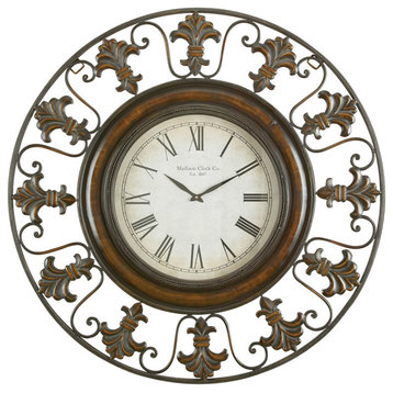 Rustic Brown Metal Wall Clock 75621