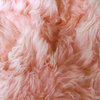 4' X 6'  Rose Pink Natural Sheepskin Area Rug