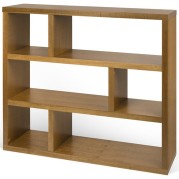 Contemporary Wood Low Book Shelf Display