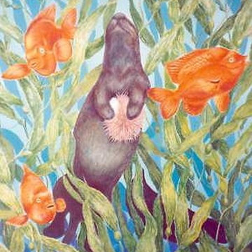 Sea Otter Mural - Muralist Carolee Merrill