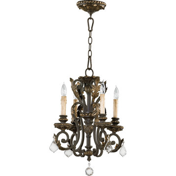 Rio Salado 4-Light Chandelier, Toasted Sienna With Mystic Silver