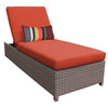 Florence Wheeled Chaise Outdoor Wicker Patio Furniture in Tangerine