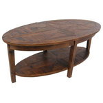 Decor Love - Transitional Coffee Table, Reclaimed Wood Construction With Oval Top, Natural - - Assembled dimensions: 48" W x 24" D x 18" H