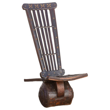 Wood and Metal Tribal Wheel Chair