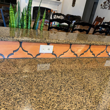 Grand Prairie sealed San Felipe with Flor de Liz backsplash