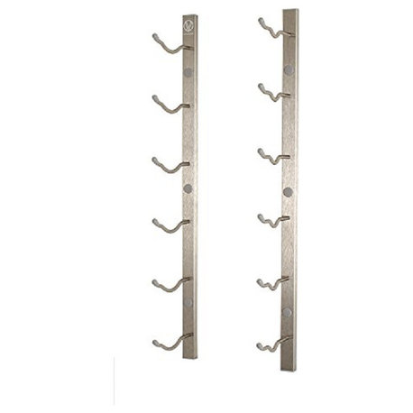 VintageView 2' 6-Bottle Wall Mounted Wine Rack, Platinum/Brushed Nickel