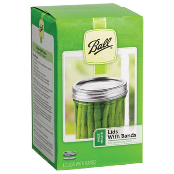 Wide Mouth Canning Jar Lids and Bands, 24-Piece Set