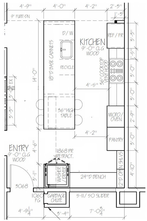 14 foot waterfall island in kitchen feedabck on do's and donts