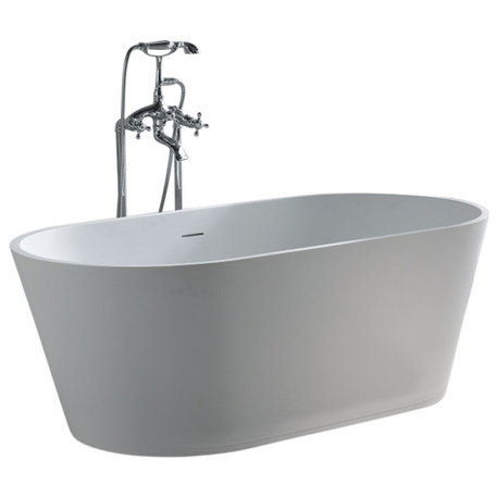 Serenity 59" Stone Resin Soaking Tub, Oval