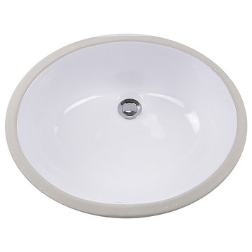 Nantucket Sinks GB-15x12-W Glazed Bottom Undermount Ceramic Sink In White