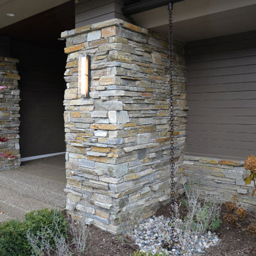 Smokey Gold Low Height Ledgestone Real Stone Veneer Front Entrance