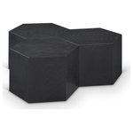 Meridian Furniture - Eternal Modular Coffee Table, Black, 3 Piece - Liven up your living room with this coffee table from the Eternal collection. Crafted from solid oak wood and featuring a black finish, this coffee table is both sturdy and stylish. Its modular shape enables you to connect the coffee table to as many as needed, making it a versatile accent piece for your home. Its contemporary design is perfect for any modern living space, and its stability ensures that it stays in place.