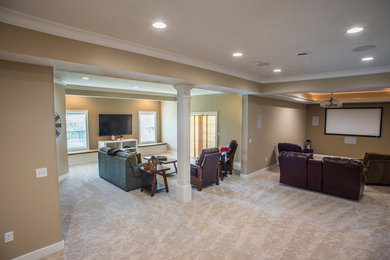 Transitional home theater photo in New York