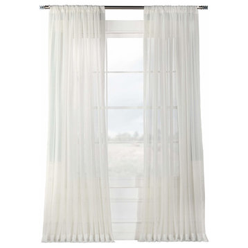 Doublewide Solid Off White Voile Poly, 100"x108"