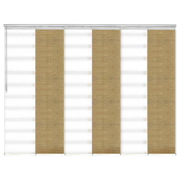 Blanched White-Daffodil 6-Panel Track Extendable Vertical Blinds 70-130"x94"