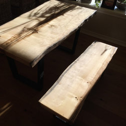 Slab Dining Table and Bench - Dining Sets