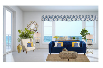 Inspiration for a coastal living room remodel in Tampa