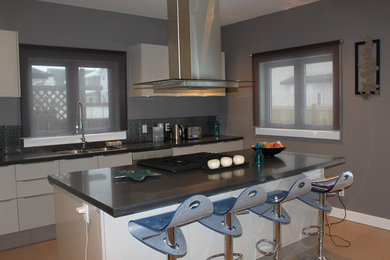 Minimalist kitchen photo in Edmonton