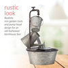 28" Tall Outdoor 3-Tier Metal Garden Tools Water Fountain