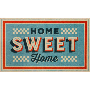 Home Sweet Home Area Rug, Light Blue, 2' 6" x 4' 2"