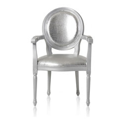 Silver Croco Armchair - Dining Chairs