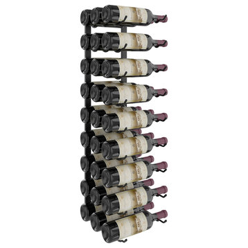 W Series Wine Rack 3 Wall Mounted Metal Bottle Storage, Matte Black, 27 Bottles