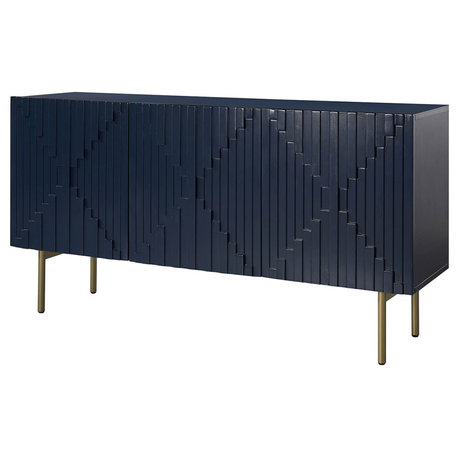 58"W Sideboard With Adjustable Feet, Navy