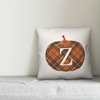 Plaid Pumpkin Monogram Z 18x18 Spun Poly Pillow