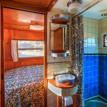 Tiny Tiki Retro Hideaway custom bathroom.