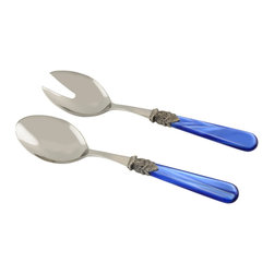 Arvind Group - Napoleon Salad Tossers, Set of 2, Blue - Serving Utensils