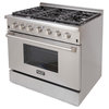Kucht 36" Professional-Class Gas Range with 5.2 cu. ft. Convection Oven
