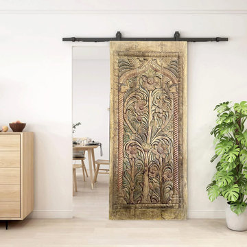 Tree of Life Carved Wall Art & Custom Doors by Mogul Interior