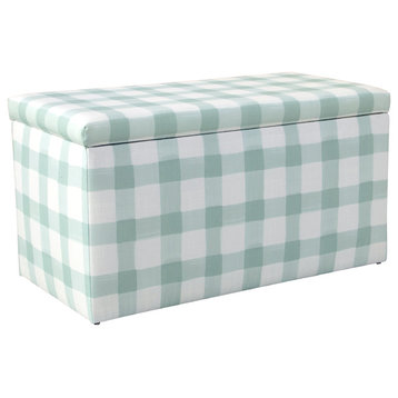 Muffy Storage Bench in Buffalo Square Mint