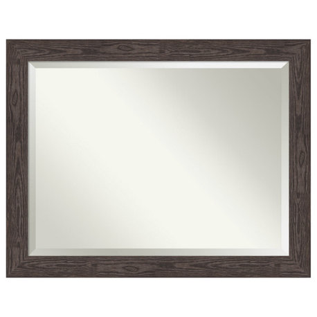 Bridge Black Beveled Wood Wall Mirror 46 x 36 in.