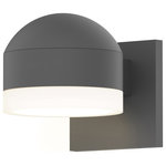 Sonneman - Reals Downlight LED Sconce with Cylinder Lens and Dome Cap, Textured Gray - Beautifully executed forms of sculptural presence and simplicity that are equally at home inside or out.