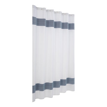 Unique Turkish Cotton Shower Curtain, Blue