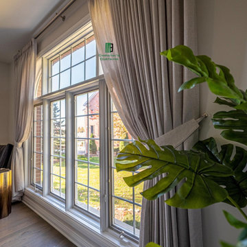 Windows treatments for irregular wall