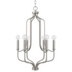 HomePlace - HomePlace 439261BN Reeves - 6 Light Pendant - Clean lines and soft curved silhouette in this colReeves 6 Light Penda Brushed Nickel *UL Approved: YES Energy Star Qualified: n/a ADA Certified: n/a  *Number of Lights: 6-*Wattage:60w Incandescent bulb(s) *Bulb Included:No *Bulb Type:E12 Candelabra Base *Finish Type:Bronze