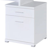 Benzara BM156222 Gorgeous white Wooden desk with cabinet