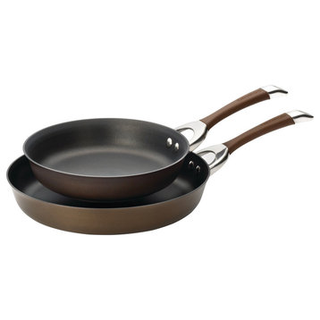 Symmetry Chocolate Hard-Anodized Nonstick 10" And 12" French Skillets