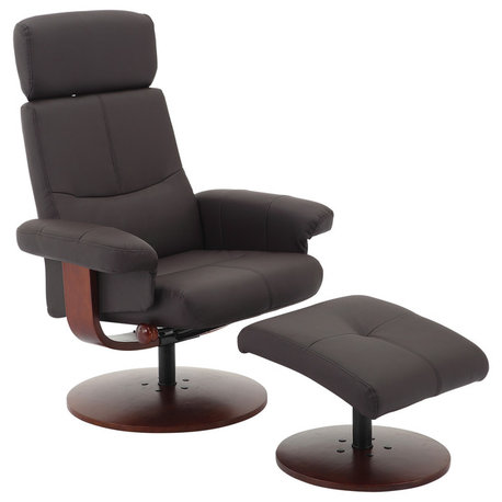 Roma Recliner in Brown Polyurethane by "Comfort Chair" Collection, Brown