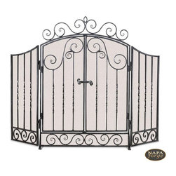 Vienna Screen in Brushed Pewter - Fireplace Accessories