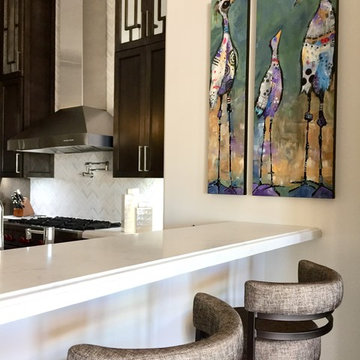 Original wall art consigned by a local artist provide interest and fun