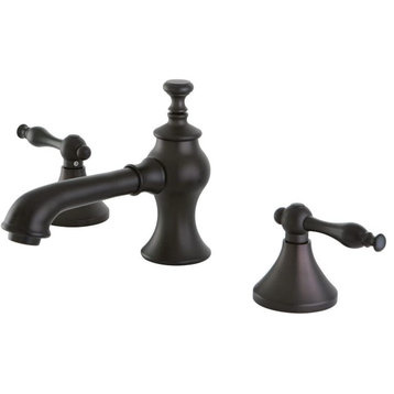 Widespread Bathroom Faucet, Elegant Spout With Lever Handles, Oil Rubbed Bronze